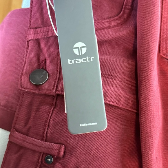 NWTs Tractr Size 0/25 Nina High Rise Slim Fit Pants. Color is Cordovan - Picture 8 of 12